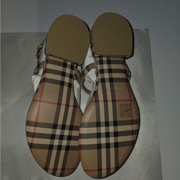 Burberry Beige Checkered Emily Sandals EUR 38 / UK 5 / US 7.5 - Picture 5 of 5